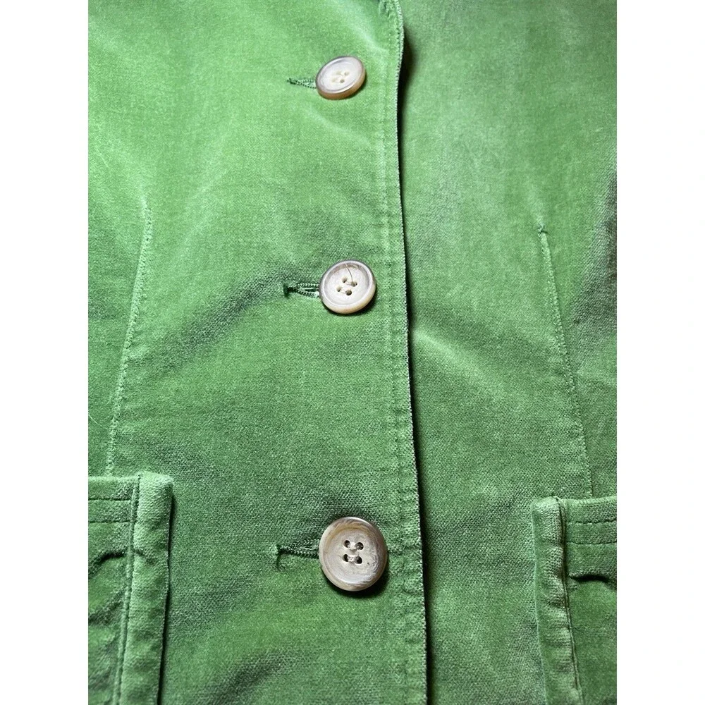 Sundance Blazer Women's 8 Jacket Green Velvet Velveteen Short 3 Front Button - Picture 6 of 8